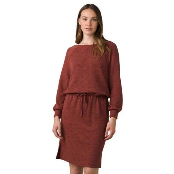 prAna Dresses & Skirts - Prana Dress Medium Long Sleeve Sunrise Glogg Dark Mauve Womens Recycled Knit NWT